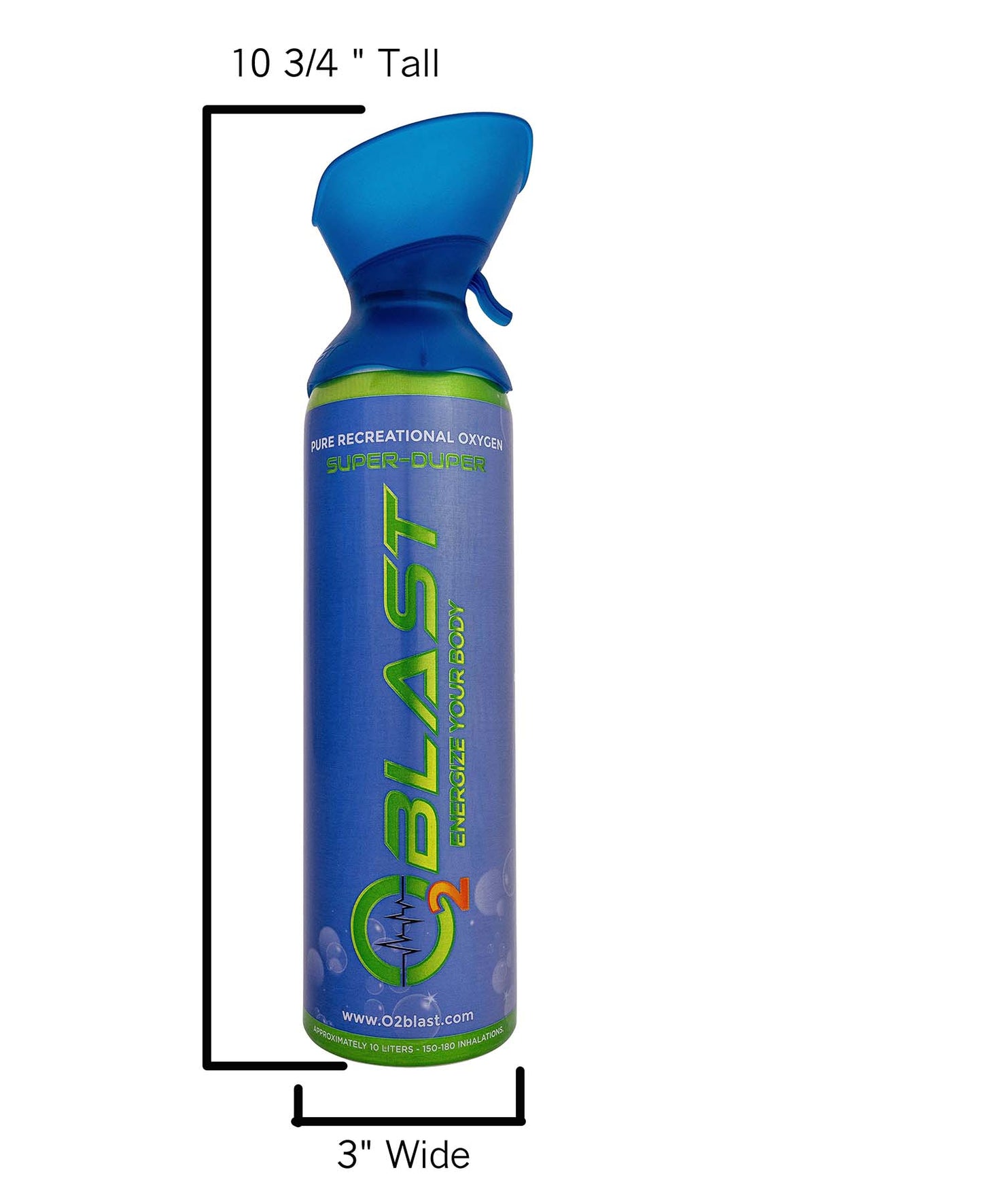 O2 Blast – Pure Oxygen for Energy, Recovery & Performance - 10-Liter Can with Custom Breathing Mask, Pack of 6