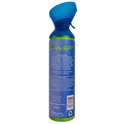 O2 Blast – Pure Oxygen for Energy, Recovery & Performance - 10-Liter Can with Custom Breathing Mask, Pack of 6