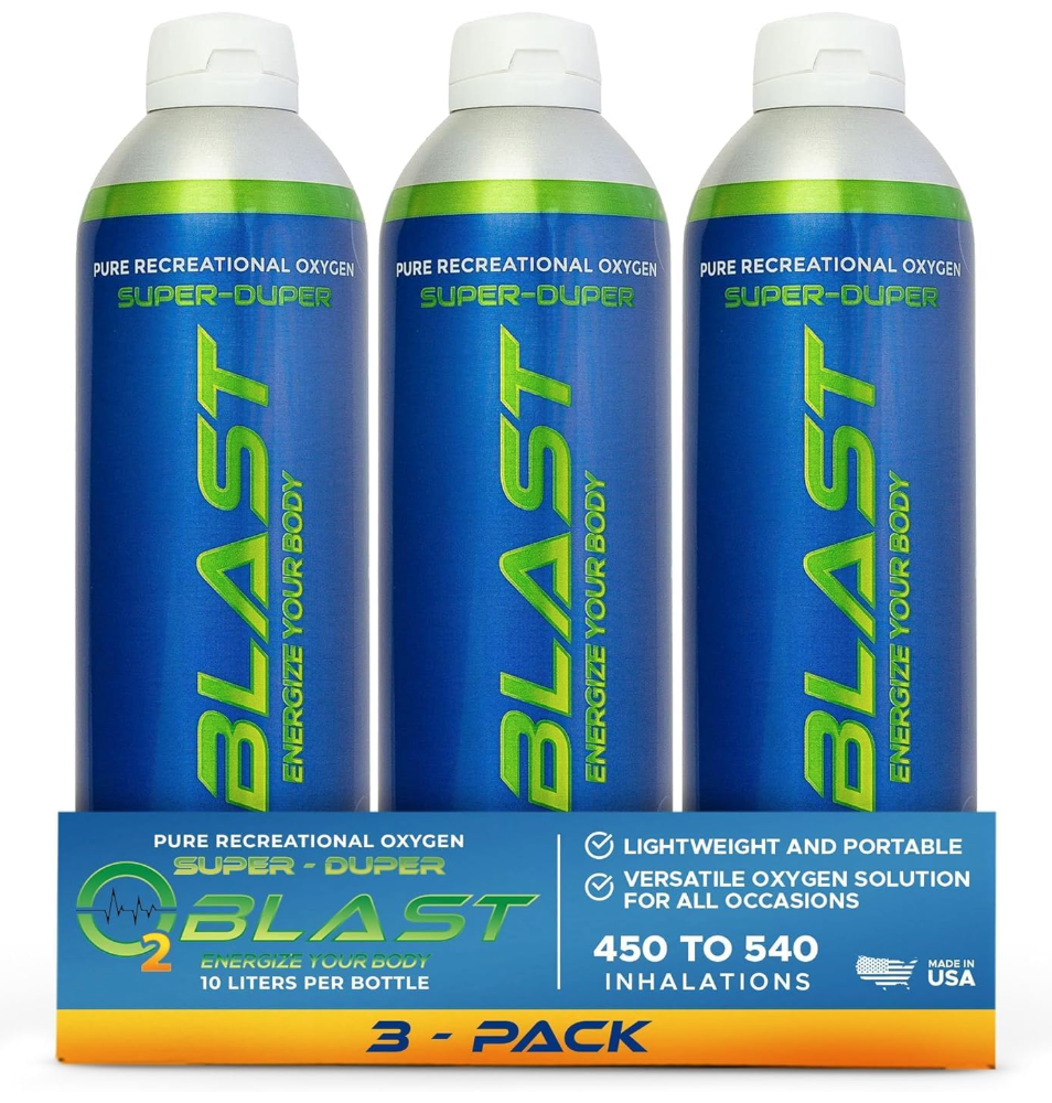 O2 Blast – Pure Oxygen for Energy Lift - 10L Flip Cap 3-Pack