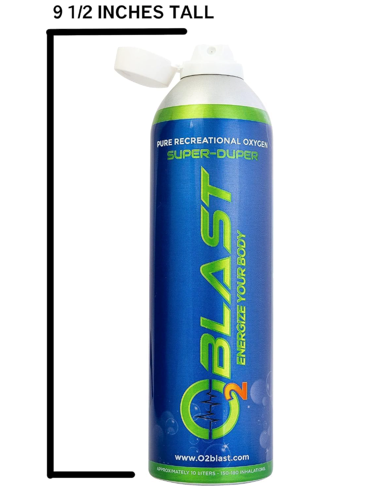 O2 Blast – Pure Oxygen for Energy, Recovery & Performance - 10-Liter and 4-Liter Can with Sanitary Flip Top Cap, 10-Liter Can with Custom Breathing Mask, Pack of 3